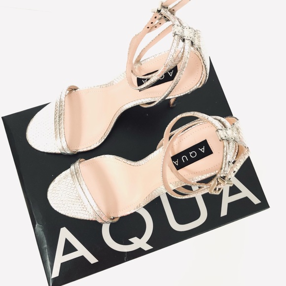 Aqua Silvana High-Heel Strappy Ankle Strap Sandals - Picture 5 of 5